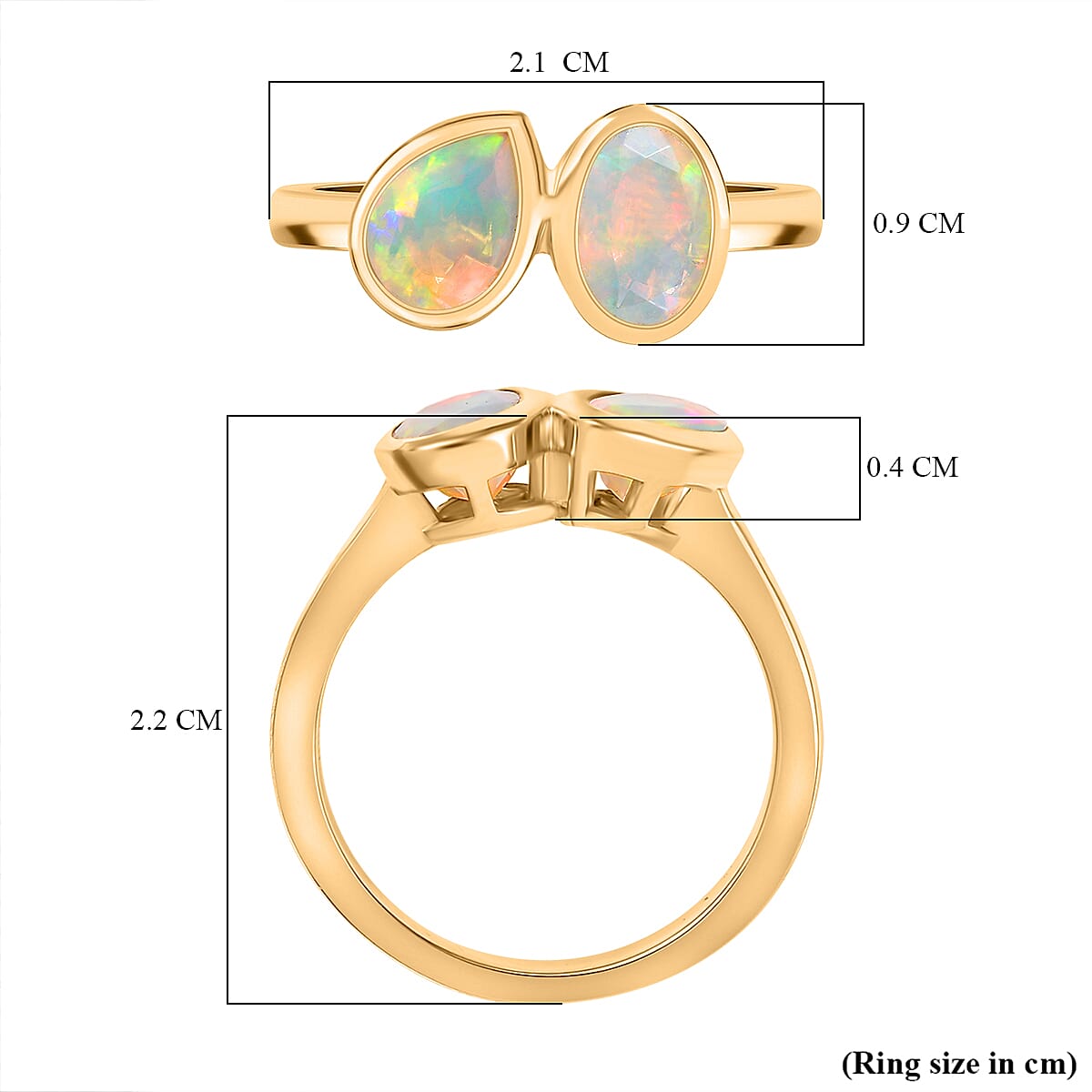 THE TOI ET MOI - Ethiopian Faceted Opal Solitaire Ring in 18K Vermeil Yellow Gold Plated Sterling Silver 0.98 Ct. 8064958 6