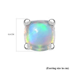 Ethiopian Opal Solitaire Stud Push Post Earring Sterling Silver