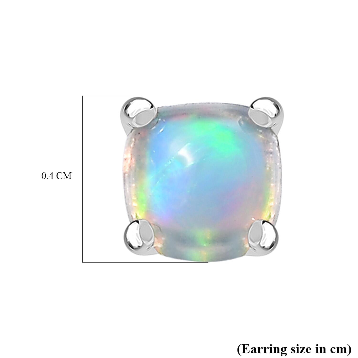 Ethiopian Opal Solitaire Stud Push Post Earring Sterling Silver 8099963 5
