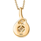 Ethiopian Faceted Opal & White Zircon Pendant with Chain (Size 20) in 18K Vermeil Yellow Gold Plated Sterling Silver