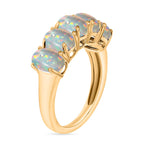 Ethiopian Opal  5 Stone Ring in Vermeil YG Sterling Silver 1.50 ct  1.500  Ct.