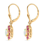 Ethiopian Opal ,  African Ruby  Solitaire Lever Back Earring in Vermeil YG Sterling Silver 1.66 ct  1.680  Ct.