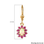 Ethiopian Opal ,  African Ruby  Solitaire Lever Back Earring in Vermeil YG Sterling Silver 1.66 ct  1.680  Ct.