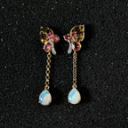 GP Italian Garden Collection - Ethiopian Welo Opal, Natural Zircon & Multi-Tourmaline Dangle Earrings in 18K Vermeil YG Plated Sterling Silver 3.13 Ct