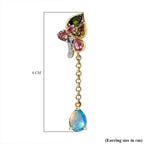 GP Italian Garden Collection - Ethiopian Welo Opal, Natural Zircon & Multi-Tourmaline Dangle Earrings in 18K Vermeil YG Plated Sterling Silver 3.13 Ct