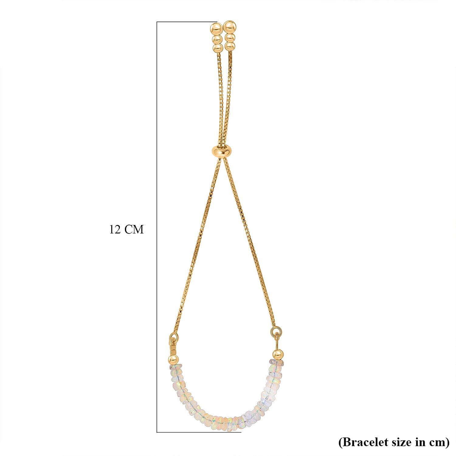 Ethiopian Opal Bracelet (Size 6.5 - 8 Adjustable) in Yellow Gold Plated Sterling Silver 7.00 Ct. 8323651 5