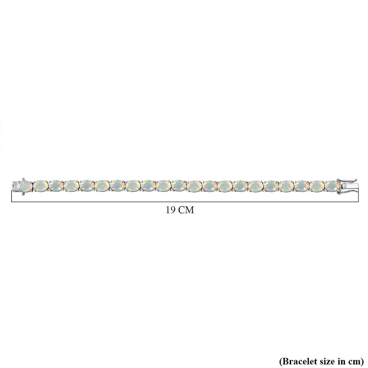 AAA Ethiopian Opal Tennis Bracelet (Size - 7) with GB Lock Box Rhodium Overlay Sterling Silver 13.42 Ct 8103588 15