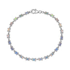 Ethiopian Welo Opal Link Bracelet (Size - 8) in Platinum Overlay Sterling Silver 3.77 Ct