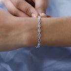 Ethiopian Welo Opal Link Bracelet (Size - 8) in Platinum Overlay Sterling Silver 3.77 Ct