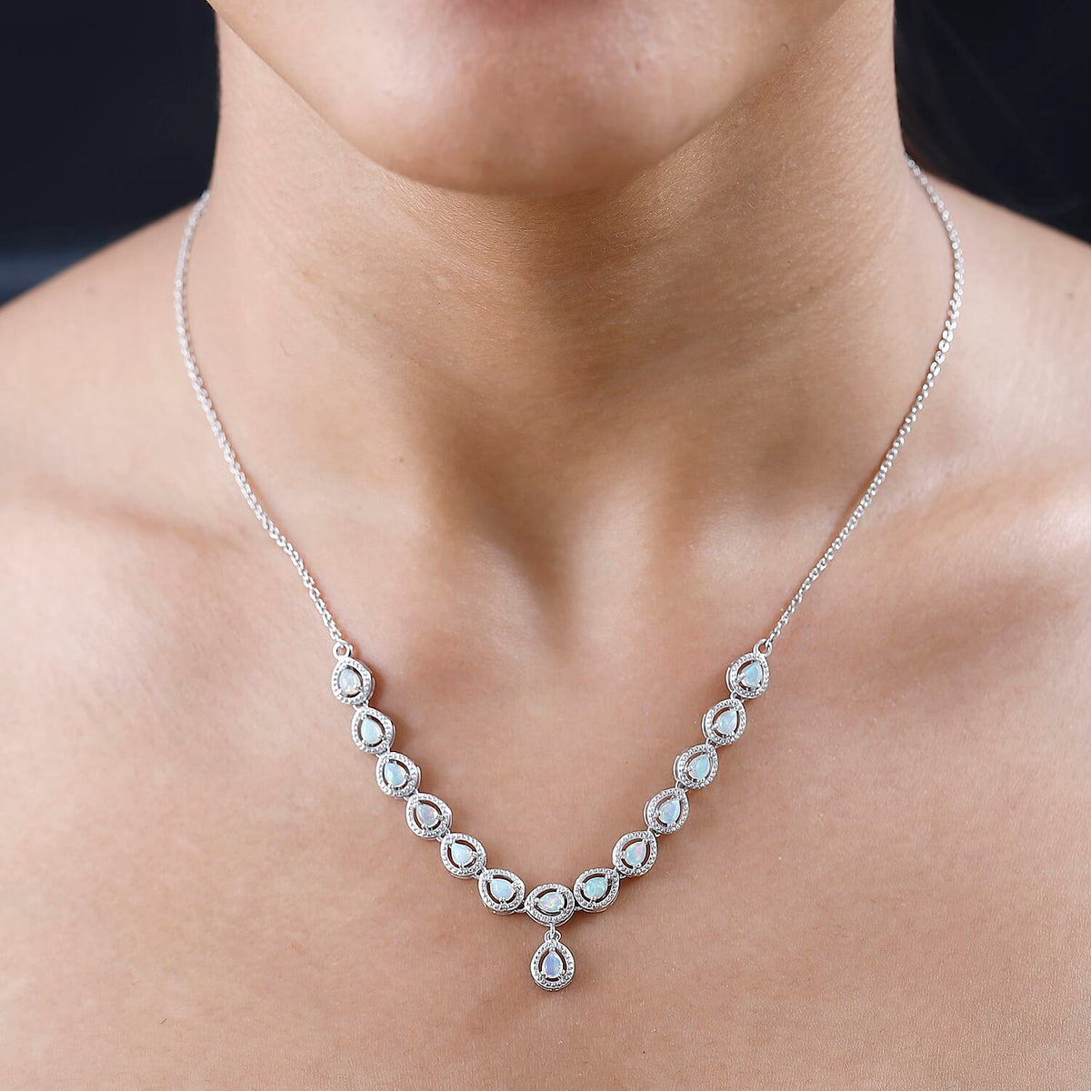 Tucson Special - Ethiopian Welo Opal Necklace (Size - 20) in Platinum Overlay Sterling Silver 7664793 2