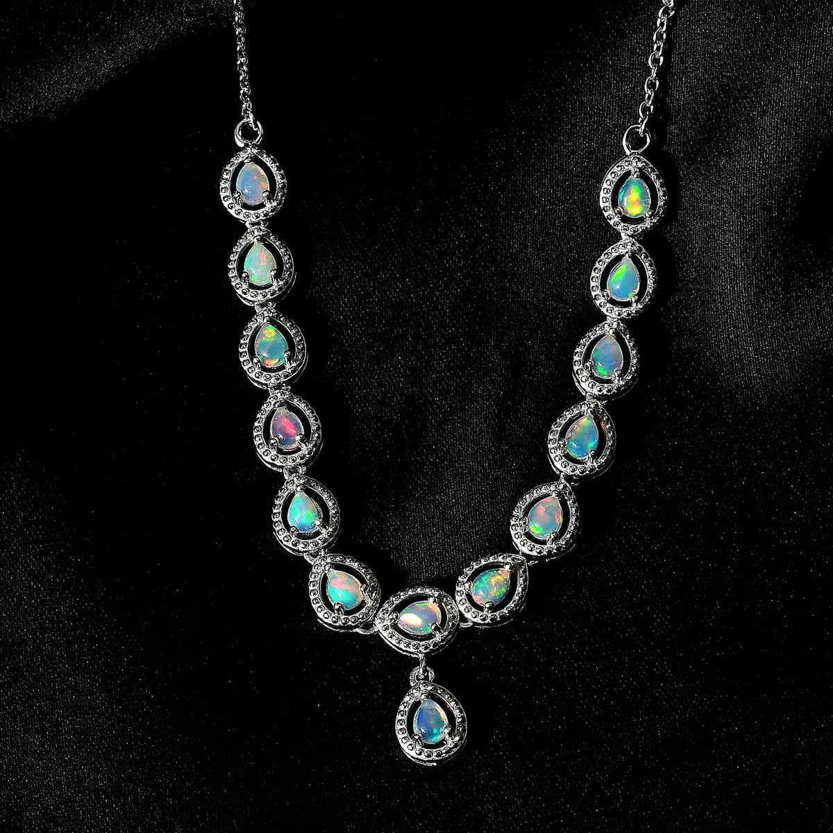 Tucson Special - Ethiopian Welo Opal Necklace (Size - 20) in Platinum Overlay Sterling Silver 7664793 4