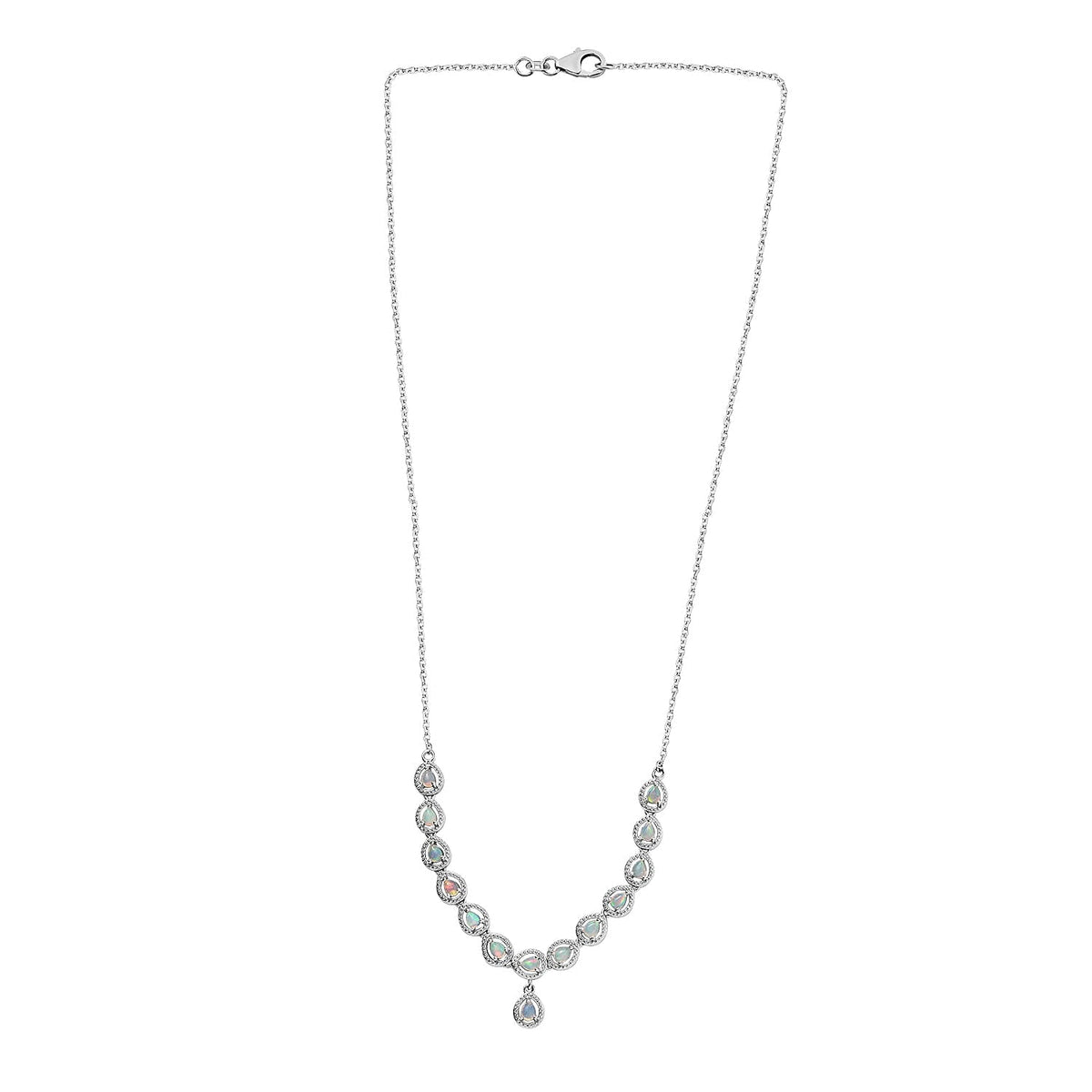 Tucson Special - Ethiopian Welo Opal Necklace (Size - 20) in Platinum Overlay Sterling Silver 7664793 6