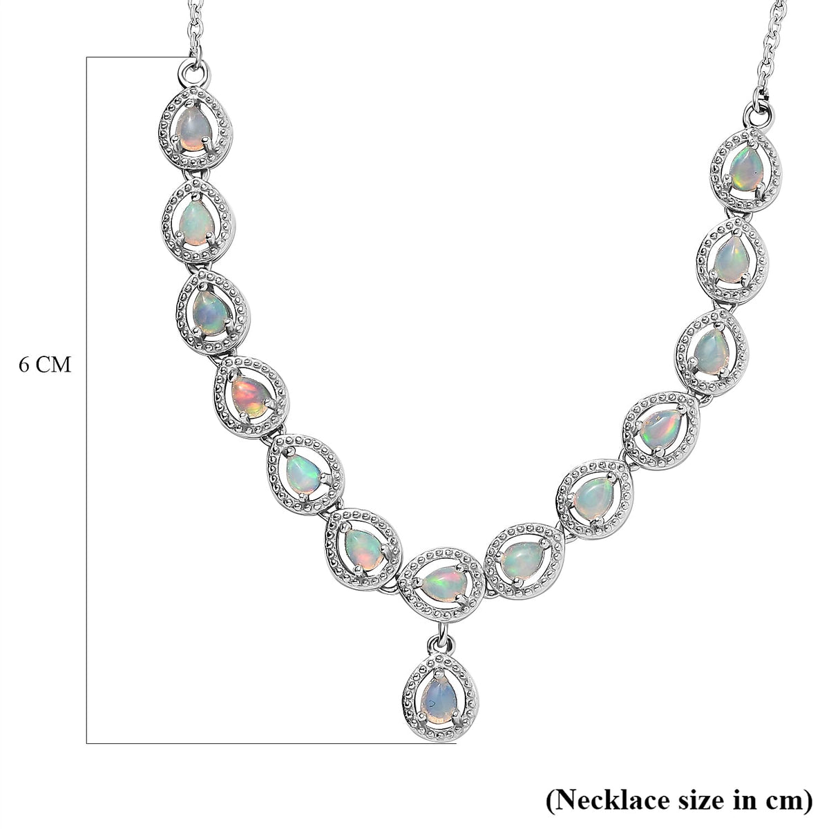 Tucson Special - Ethiopian Welo Opal Necklace (Size - 20) in Platinum Overlay Sterling Silver 7664793 7