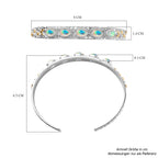 Ethiopian Opal Cuff Bangle in Rhodium Overlay Sterling Silver 2.74 Ct, Silver Wt. 22.21 Gms.