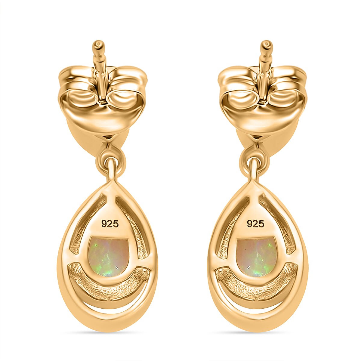 Ethiopian Faceted Opal Dangling Earring with Push Back in 18K Vermeil Yellow Gold Plated Sterling Silver 0.69 Ct. 8064957 14