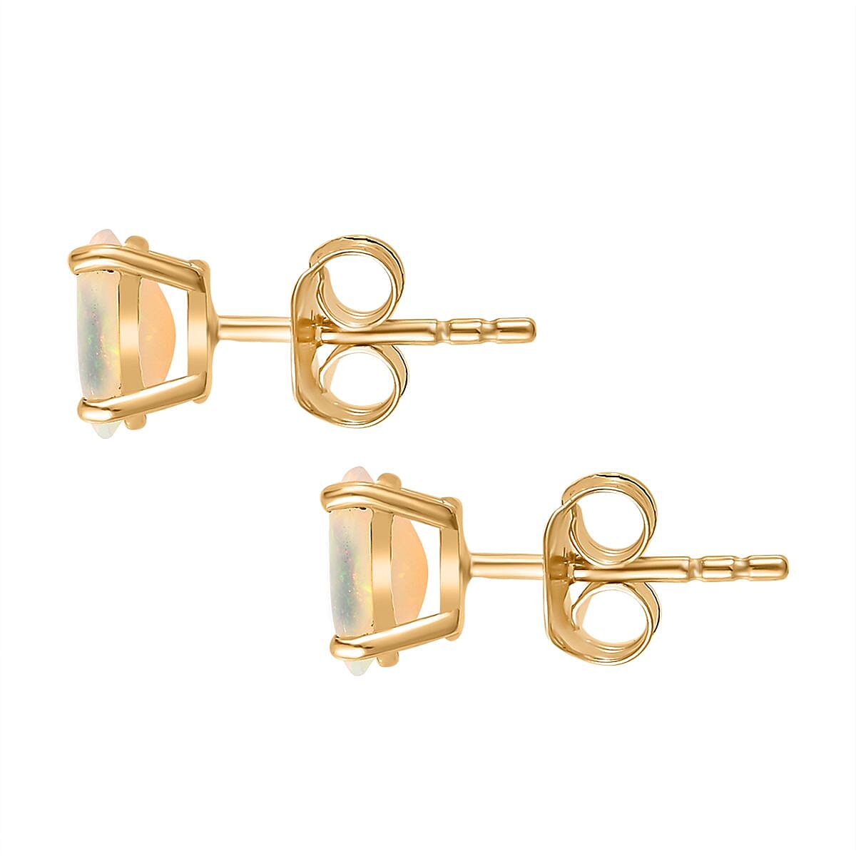 Ethiopian Welo Opal Solitaire Stud Earrings in 18K Vermeil Yellow Gold Plated Sterling Silver 7768642 5