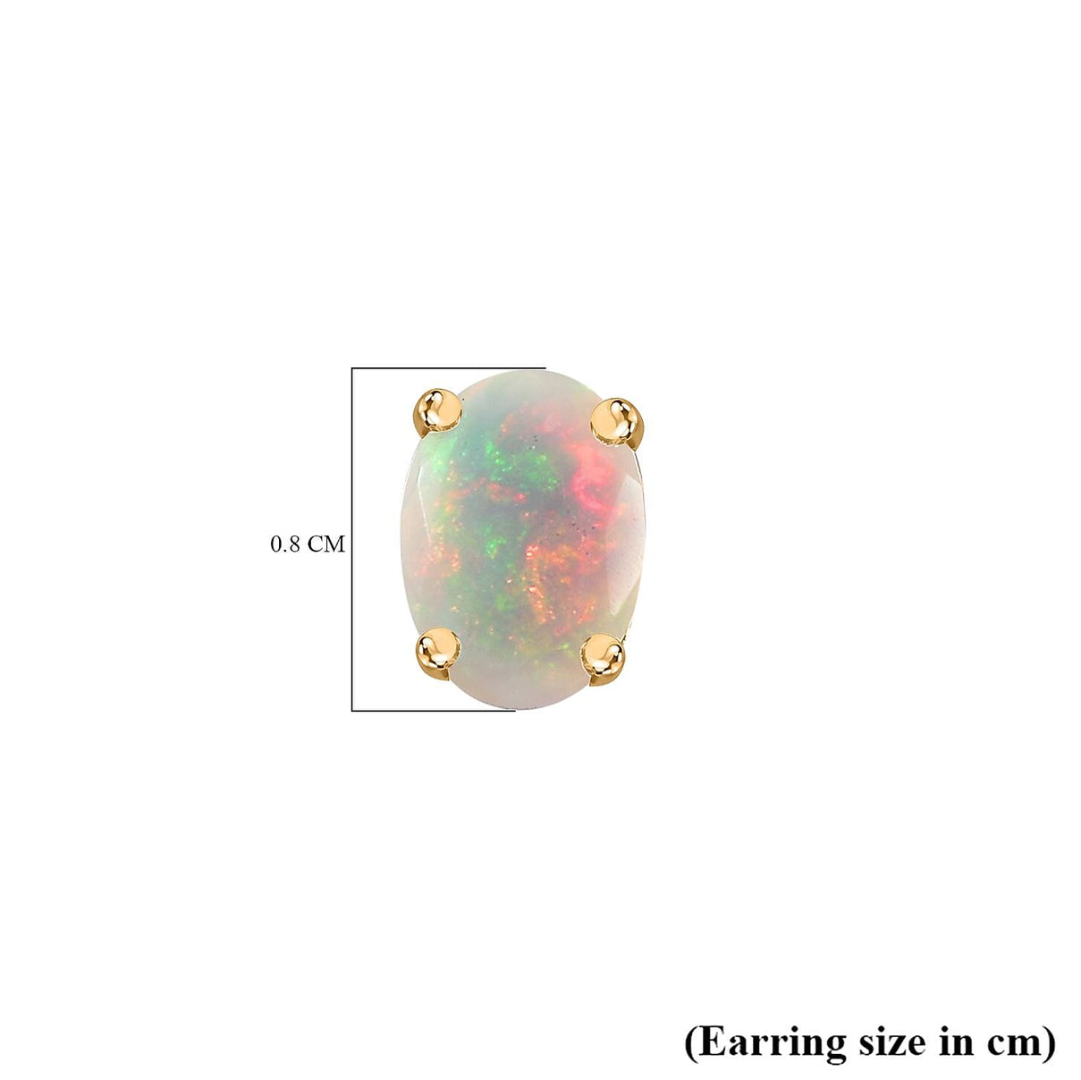 Ethiopian Welo Opal Solitaire Stud Earrings in 18K Vermeil Yellow Gold Plated Sterling Silver 7768642 6