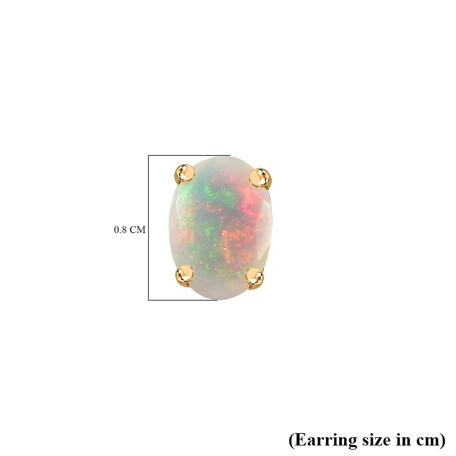 Ethiopian Welo Opal Solitaire Stud Earrings in 18K Vermeil Yellow Gold Plated Sterling Silver 7768642 6
