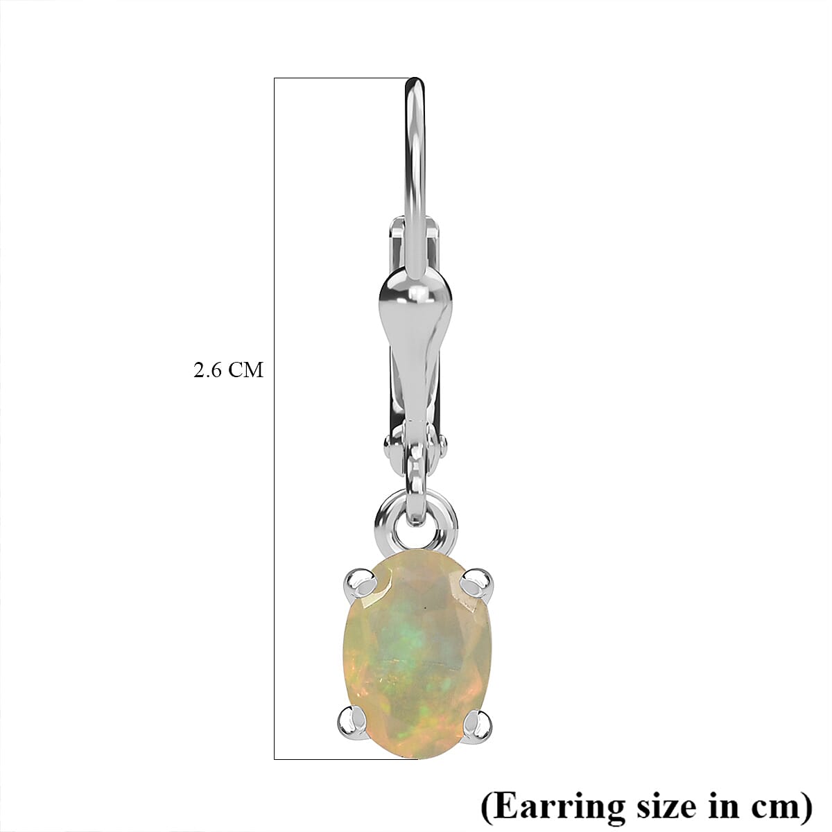 Ethiopian Opal Earring with Lever Back in Platinum Overlay Sterling Silver 1.01 Ct. 8100012 11
