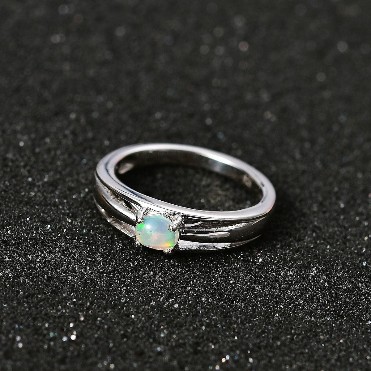Ethiopian Opal  Fancy Ring in Platinum Overlay Sterling Silver 0.56 ct  0.235  Ct. 7773595 1