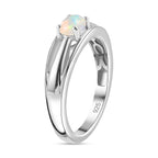 Ethiopian Opal  Fancy Ring in Platinum Overlay Sterling Silver 0.56 ct  0.235  Ct.