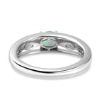 Ethiopian Opal  Fancy Ring in Platinum Overlay Sterling Silver 0.56 ct  0.235  Ct.