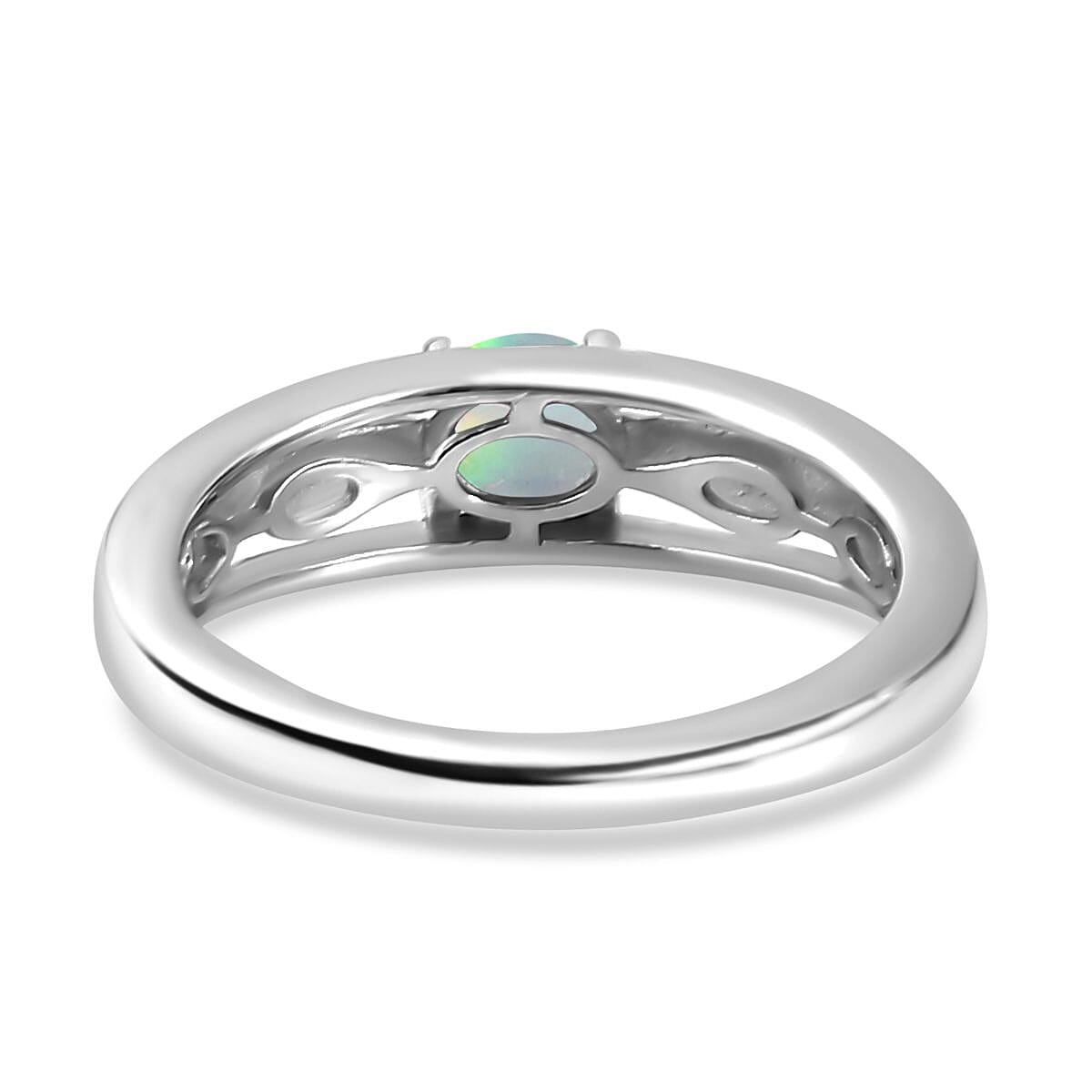Ethiopian Opal  Fancy Ring in Platinum Overlay Sterling Silver 0.56 ct  0.235  Ct. 7773595 4
