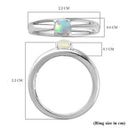 Ethiopian Opal  Fancy Ring in Platinum Overlay Sterling Silver 0.56 ct  0.235  Ct.