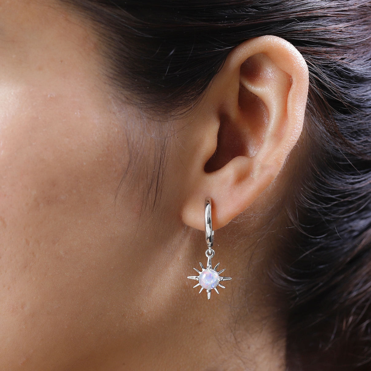 Ethiopian Welo Opal Hoop Earrings in Platinum Overlay Sterling Silver 7461211 3
