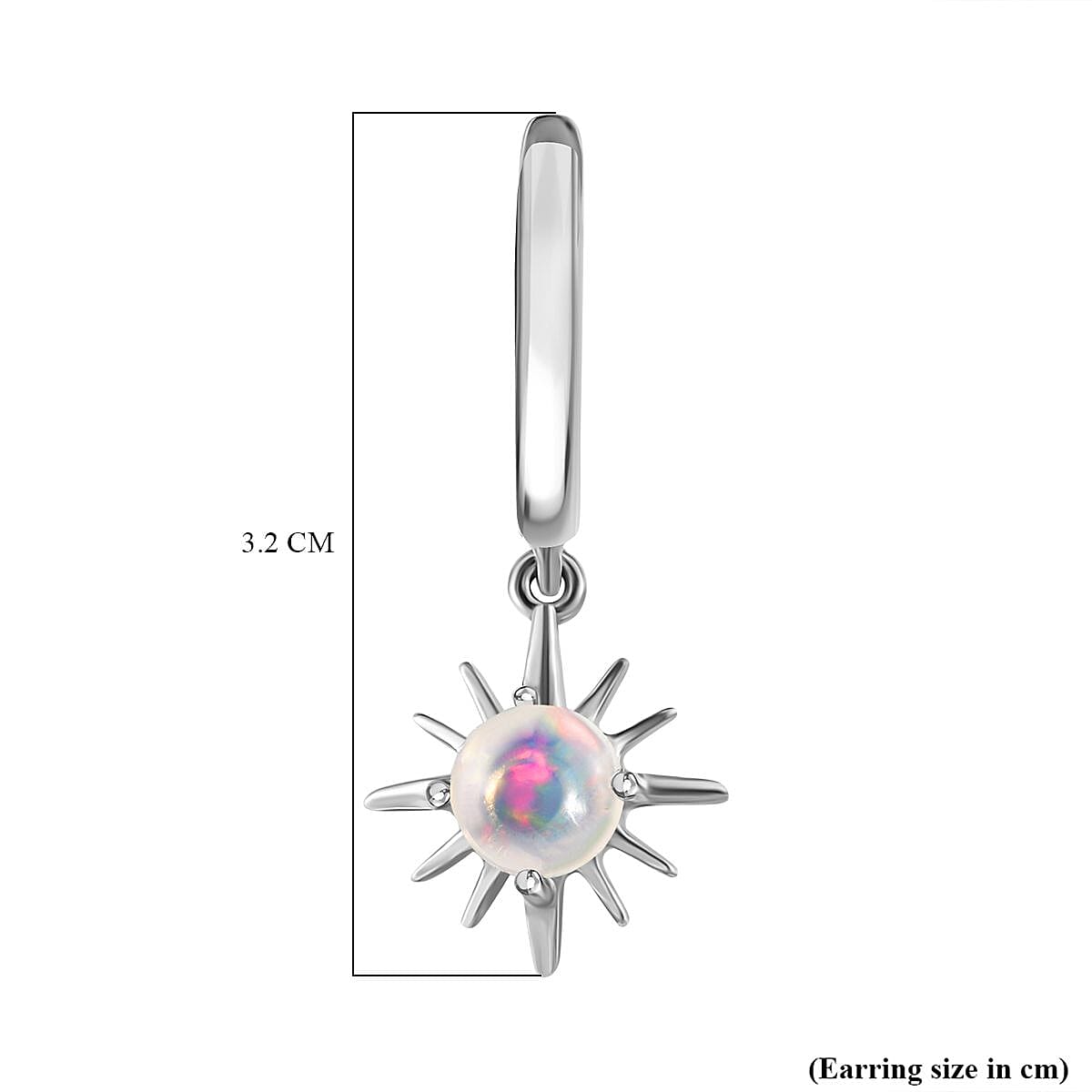 Ethiopian Welo Opal Hoop Earrings in Platinum Overlay Sterling Silver 7461211 5