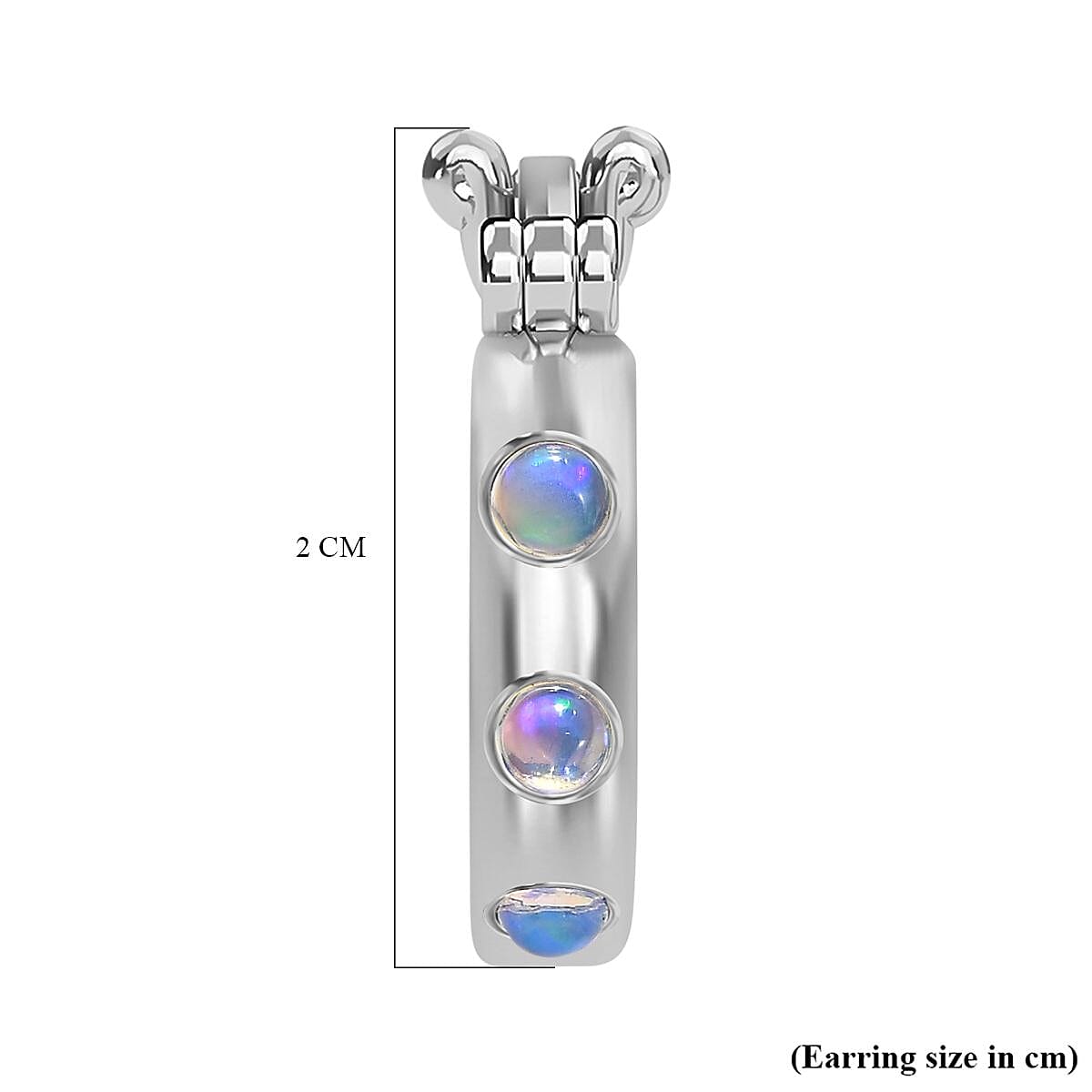 Ethiopian Welo Opal Hoop Earrings in Platinum Overlay Sterling Silver 7520080 4