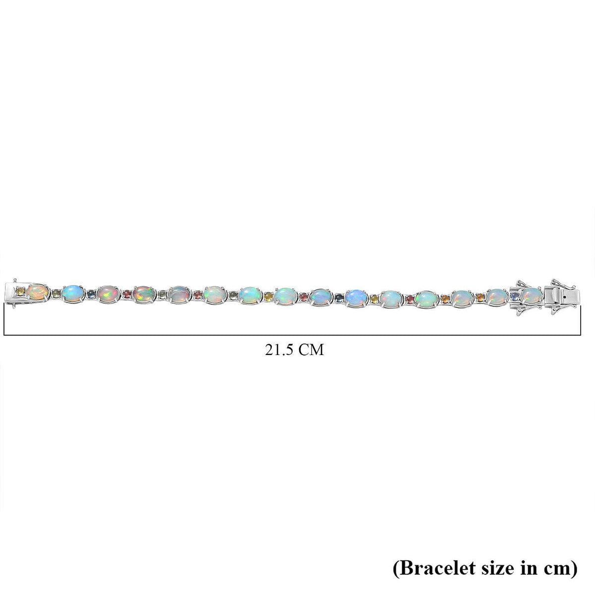 AAA Ethiopian Opal and  Multi Sapphire Bracelet (Size - 7.5)  in  Sterling Silver 13.94 Ct, V32665473 5