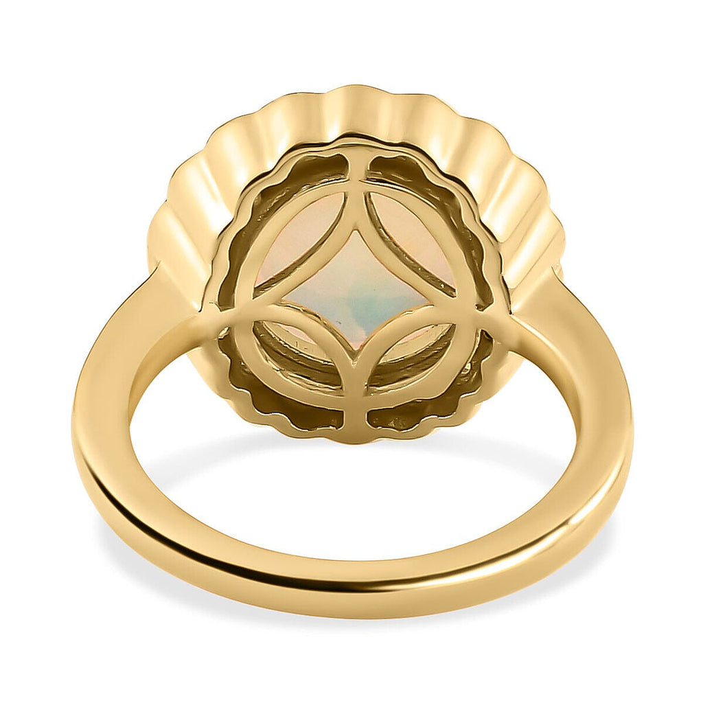 Ethiopian Welo Opal and Multi-Tourmaline Ring in 18K Vermeil Yellow Gold Plated Sterling Silver 3.00 Ct