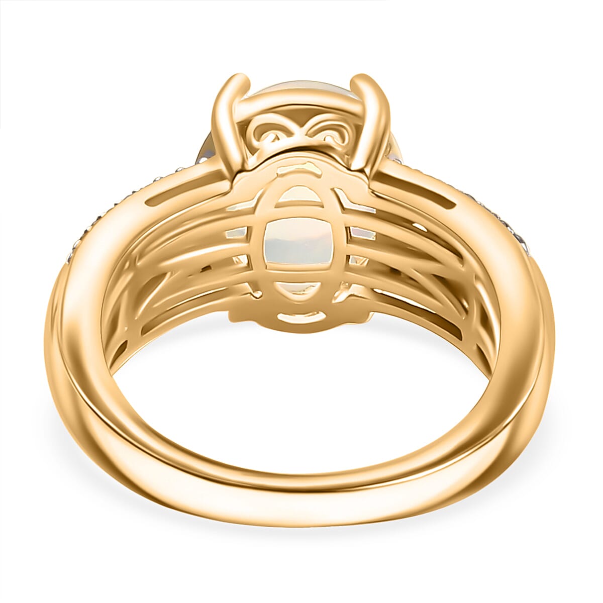 Ethiopian Opal Oval Ring in 18K Vermeil Yellow Gold Plated Sterling Silver 2.95 Ct . 7862780 4