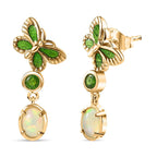 Ethiopian Opal & Natural Chrome Diopside Earring in 18K YG Vermeil Sterling Silver 1.38 ct