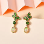 Ethiopian Opal & Natural Chrome Diopside Earring in 18K YG Vermeil Sterling Silver 1.38 ct