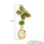 Ethiopian Opal & Natural Chrome Diopside Earring in 18K YG Vermeil Sterling Silver 1.38 ct