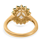 Ethiopian Opal ,  Natural Chrome Diopside  Main Stone With Side Stone Ring in Vermeil YG Sterling Silver 1.71 ct  1.799  Ct.