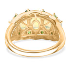 Ethiopian Faceted Opal & Natural Chrome Diopside Ring in 18K Vermeil Yellow Gold Plated Sterling Silver 1.72 Ct.