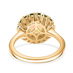 Ethiopian Faceted Opal, Natural Chrome Diopside & White Zircon Ring in 18K Vermeil Yellow Gold Plated Sterling Silver 1.85 Ct.
