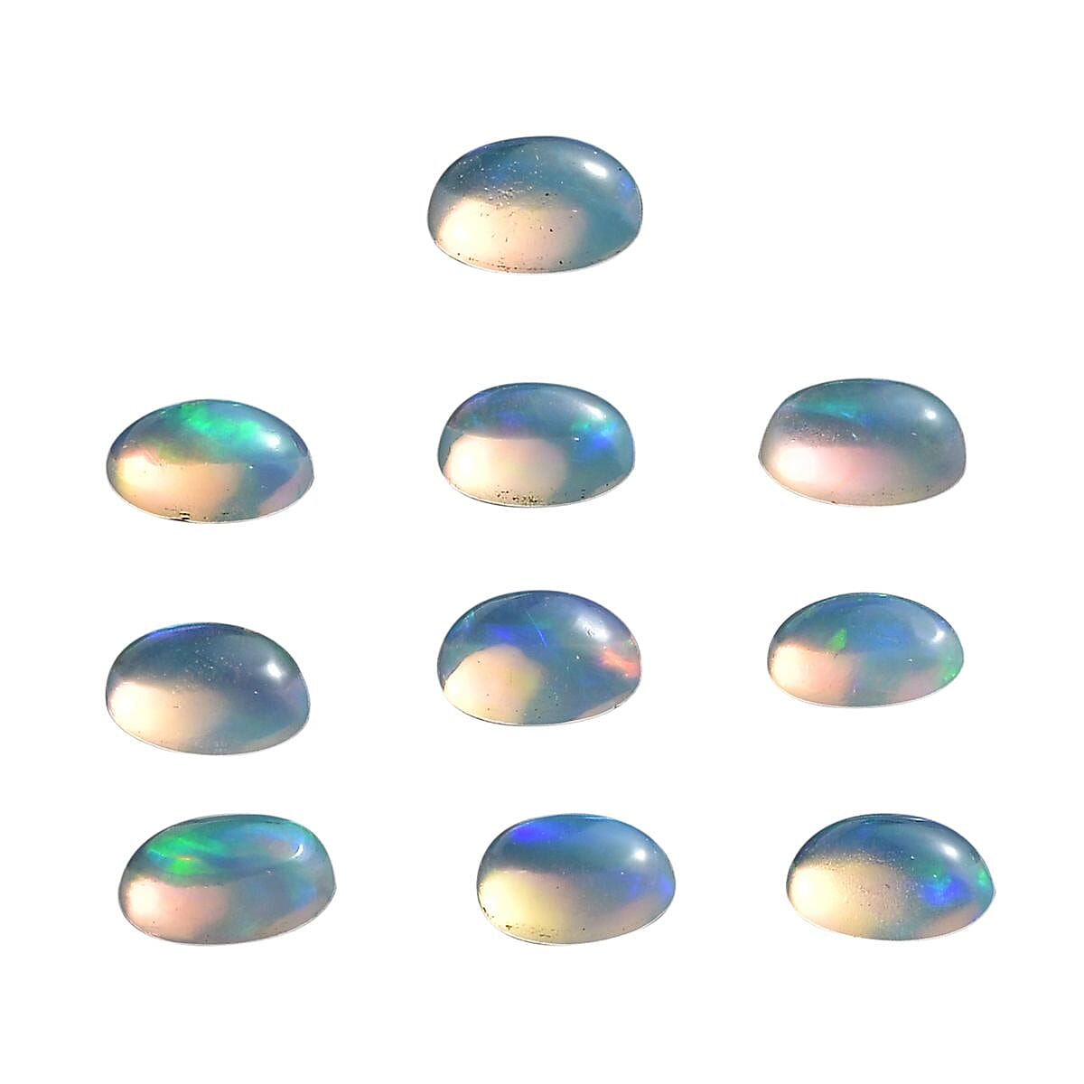 Set of 10 Ethiopian Opal Loose Gemstones in Oval Shape (4x3mm) 7936265 3