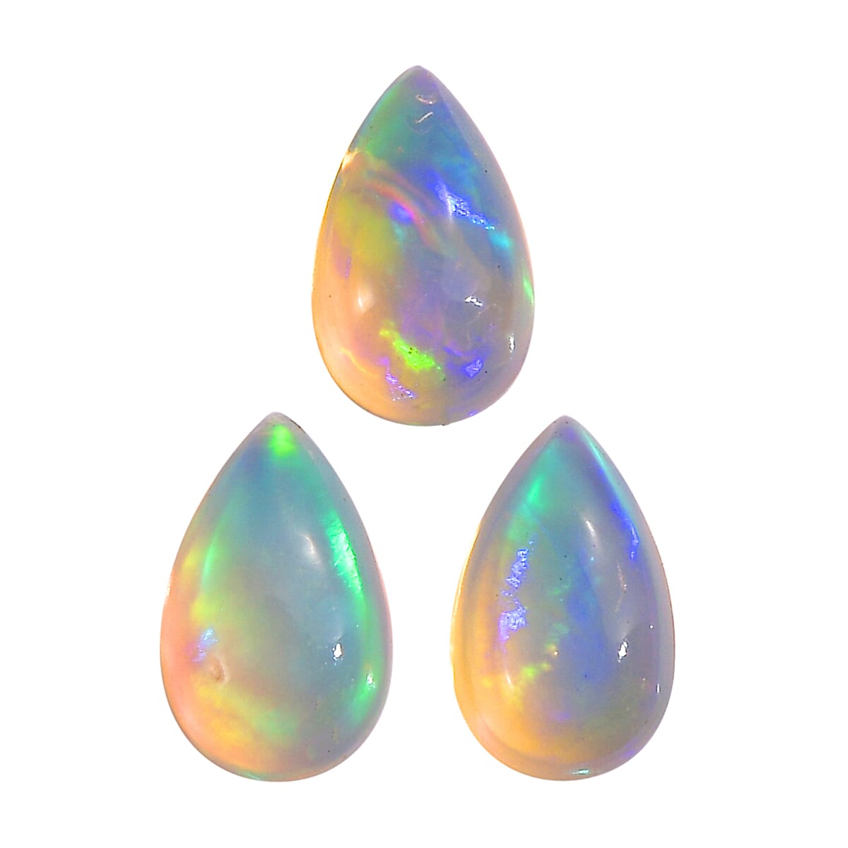 Set of 3 Ethiopian Opal Loose Gemstones in Pear Shape 0.4 Ct. 8062380 0