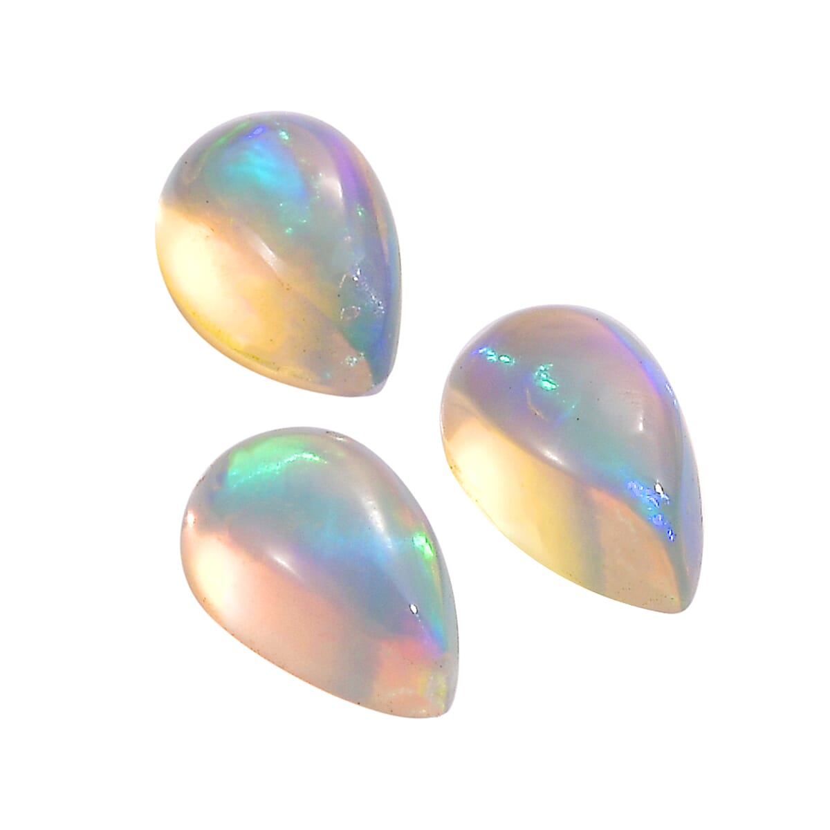 Set of 3 Ethiopian Opal Loose Gemstones in Pear Shape 0.4 Ct. 8062380 3