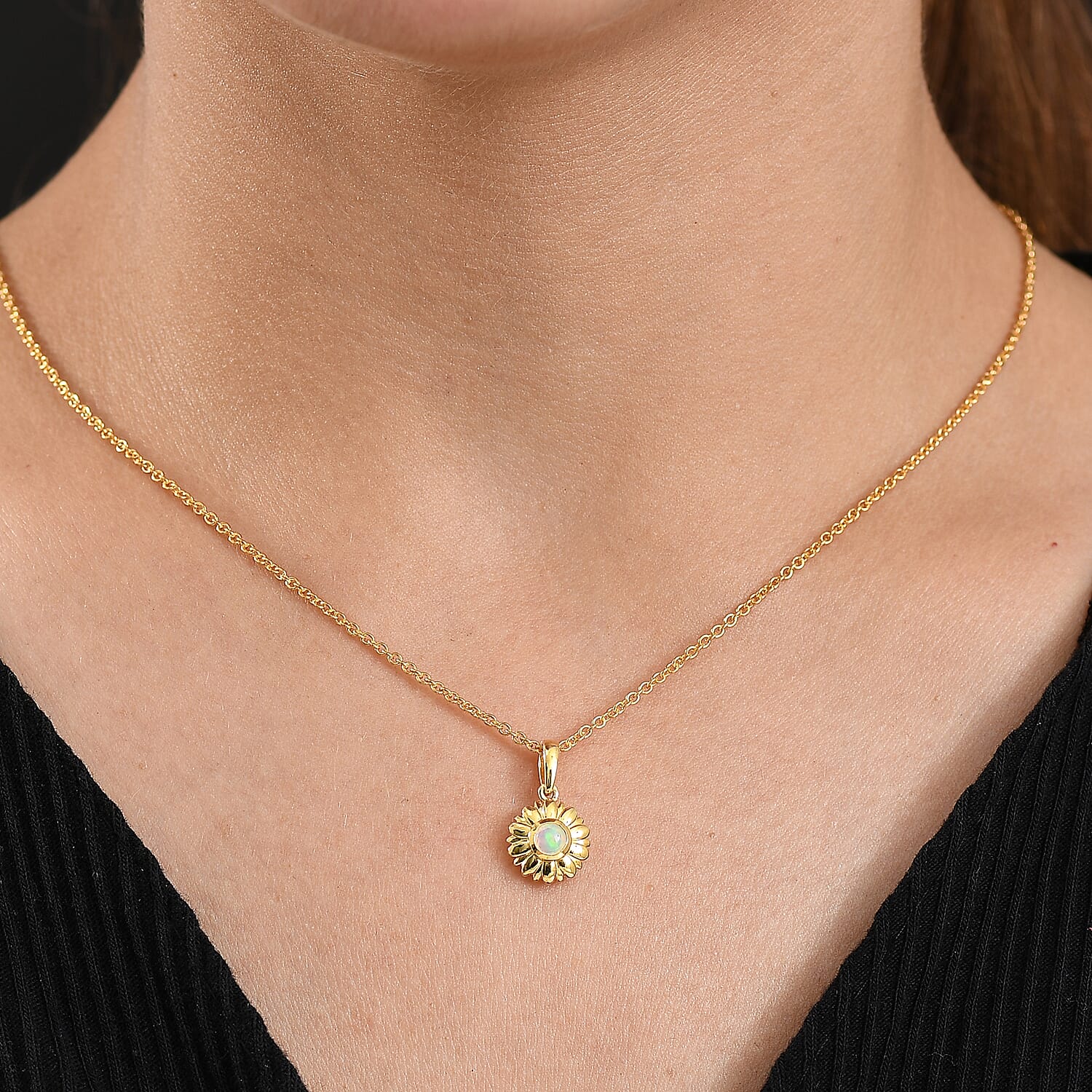 Ethiopian Opal Pendant with Chain (Size 20) 4394613 1