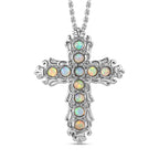 Ethiopian Welo Opal Cross Pendant with Chain (Size 20) 1.21 Ct.