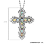 Ethiopian Welo Opal Cross Pendant with Chain (Size 20) 1.21 Ct.