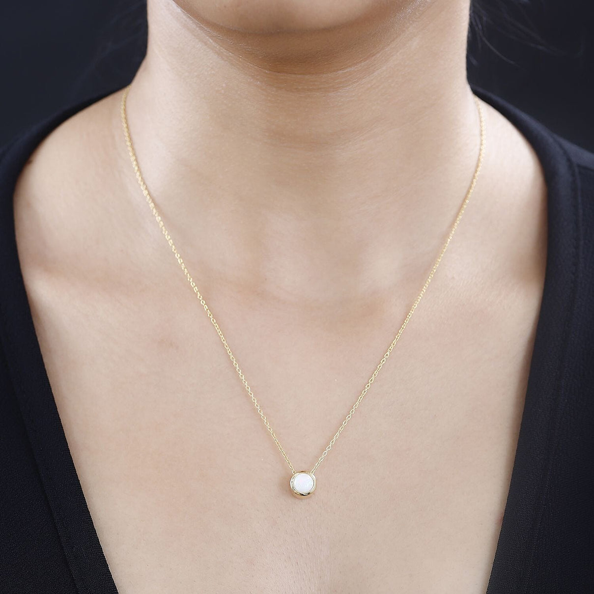 Ethiopian Opal Pendant with Chain (Size 20) in 18K YG Vermeil Sterling Silver 4270874 2