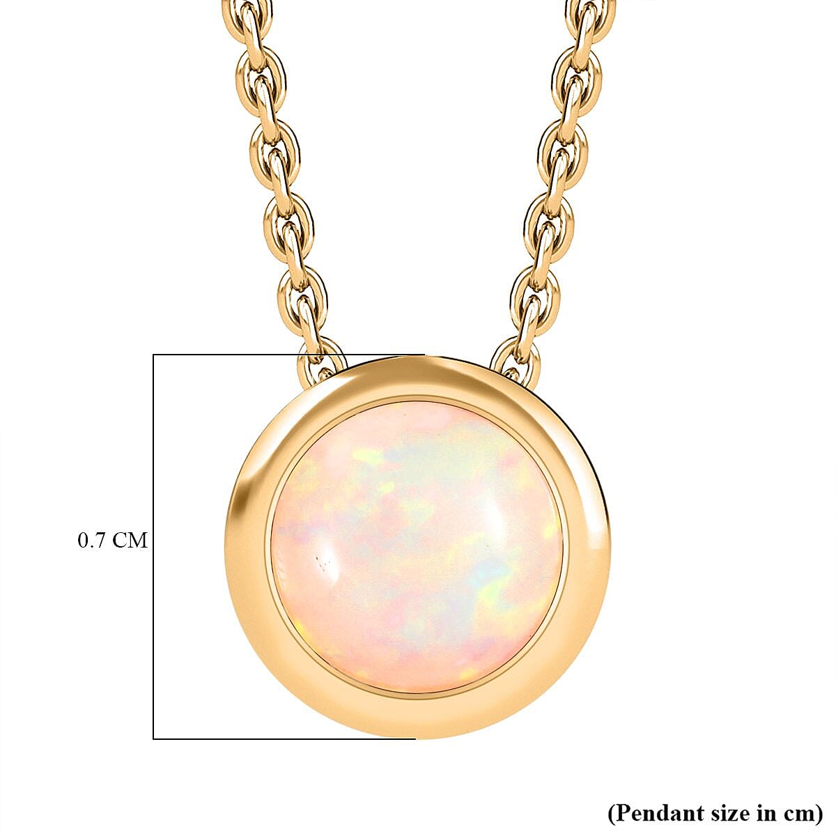 Ethiopian Opal Pendant with Chain (Size 20) in 18K YG Vermeil Sterling Silver 4270874 6