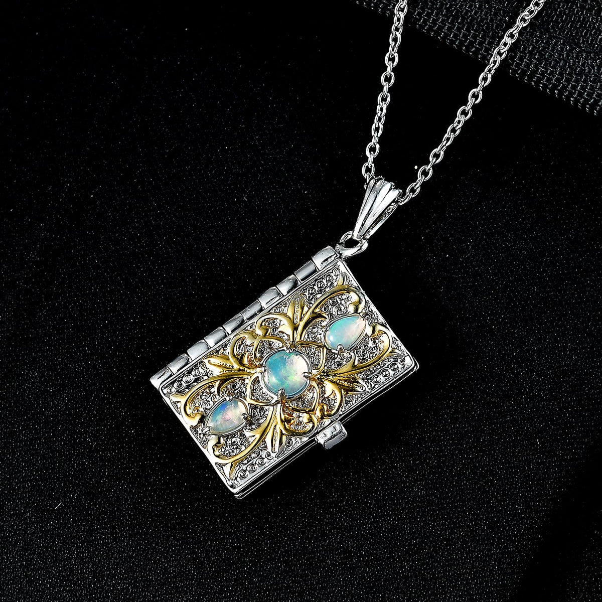 EverTrue Ethiopian Opal Bible Pendant with Chain (Size 20) V32700779 2