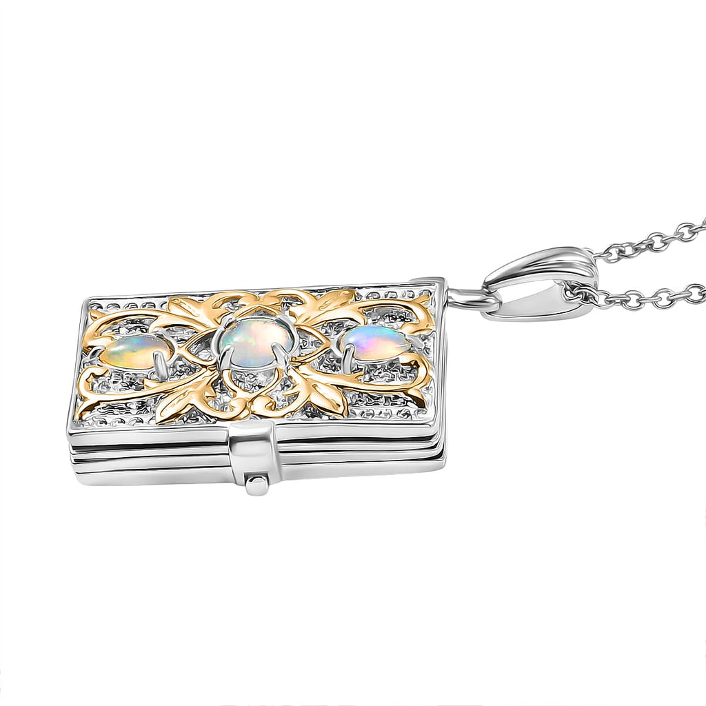 EverTrue Ethiopian Opal Bible Pendant with Chain (Size 20)